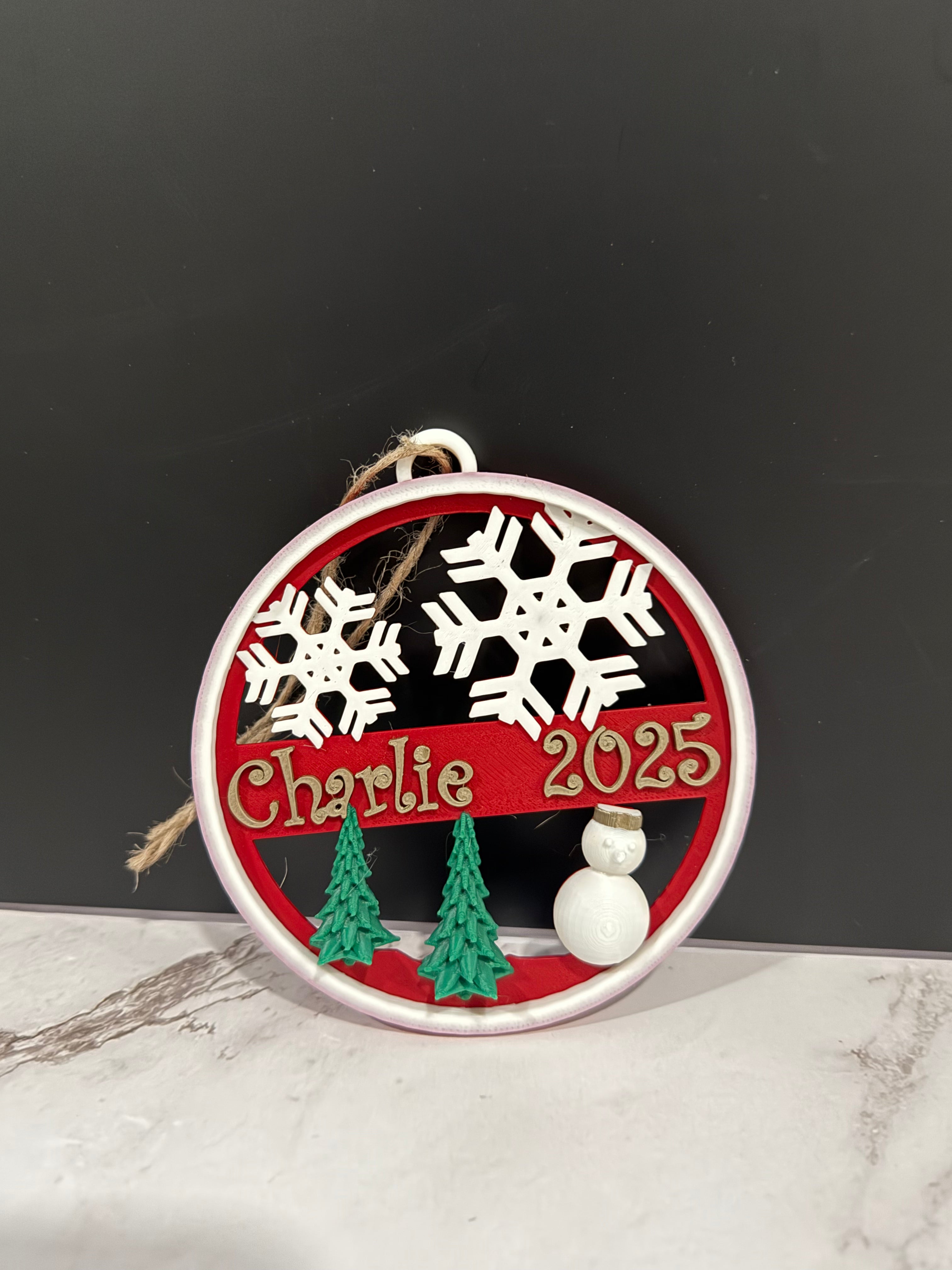 Custom Snowman/Flake/Tree Christmas Ornament